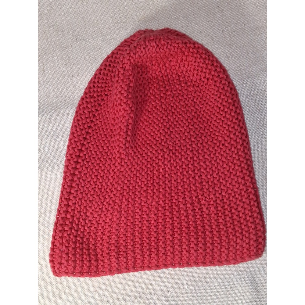 American Eagle Outfitters Red Knit Beanie 100% Cotton Cuffed Winter Hat 6881 - Picture 4 of 4